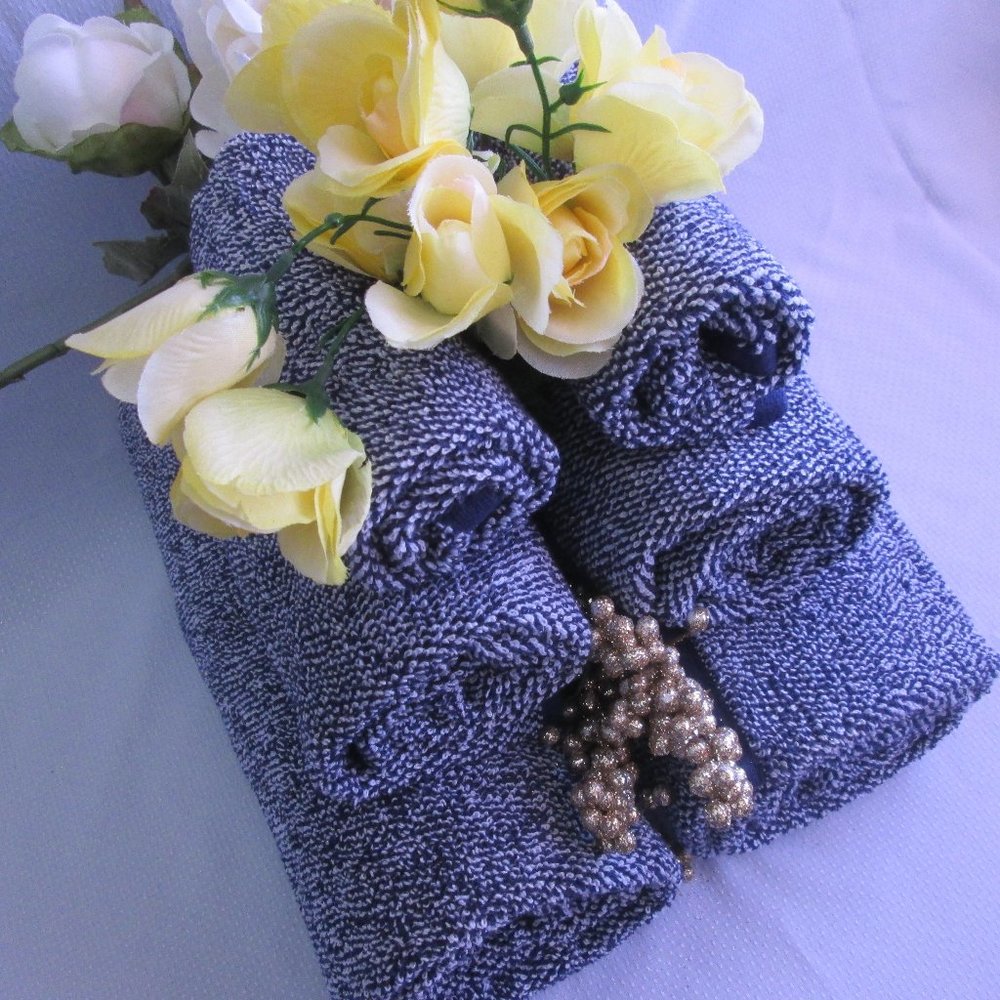 💖 SONOMA NAVY HEATHERED ULTIMATE BATH TOWELS – SET OF 6 💖 - Picture 6 of 15